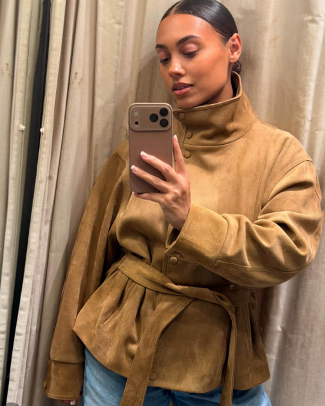 Anna Lace-Up Suede Jacket