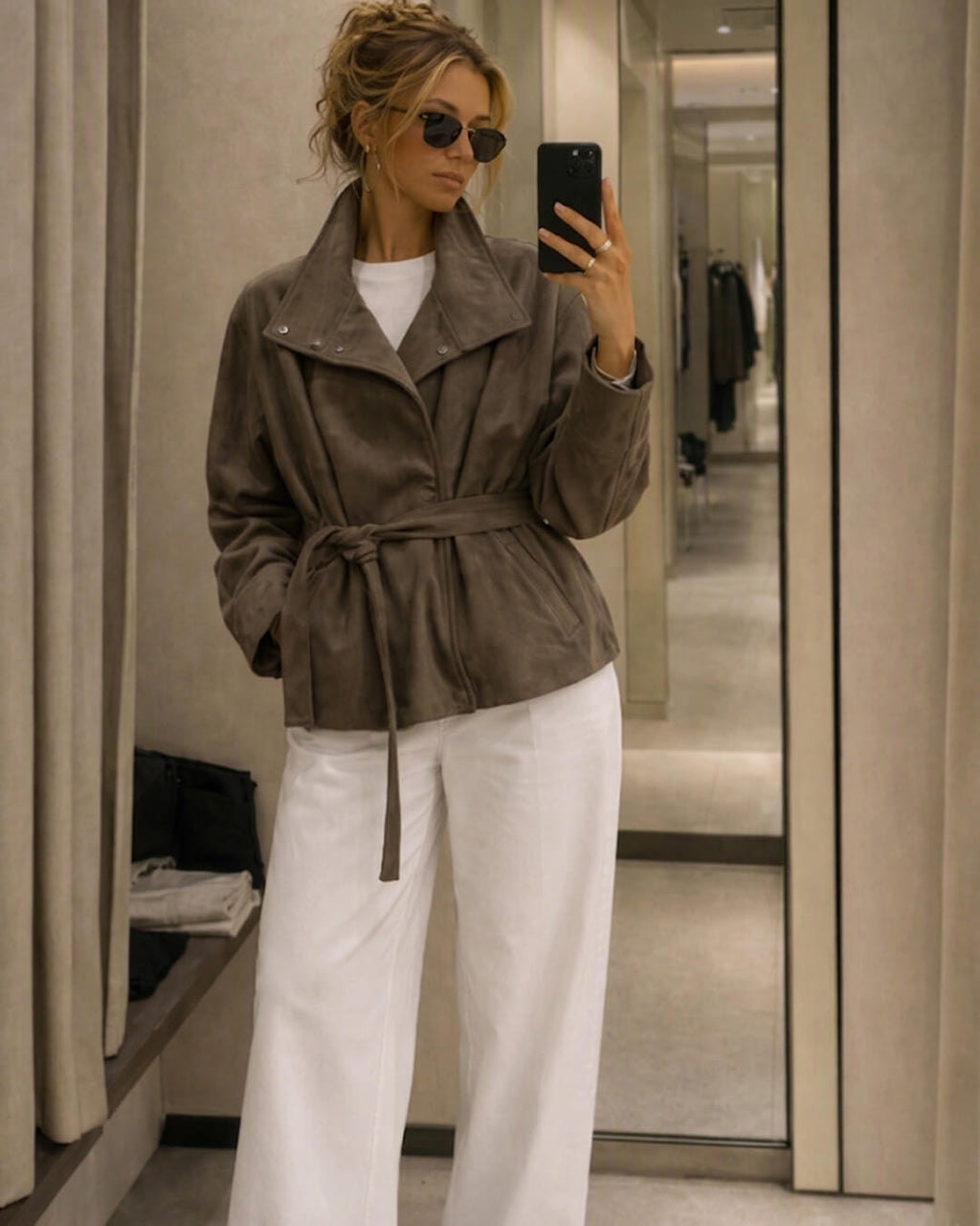Anna Lace-Up Suede Jacket