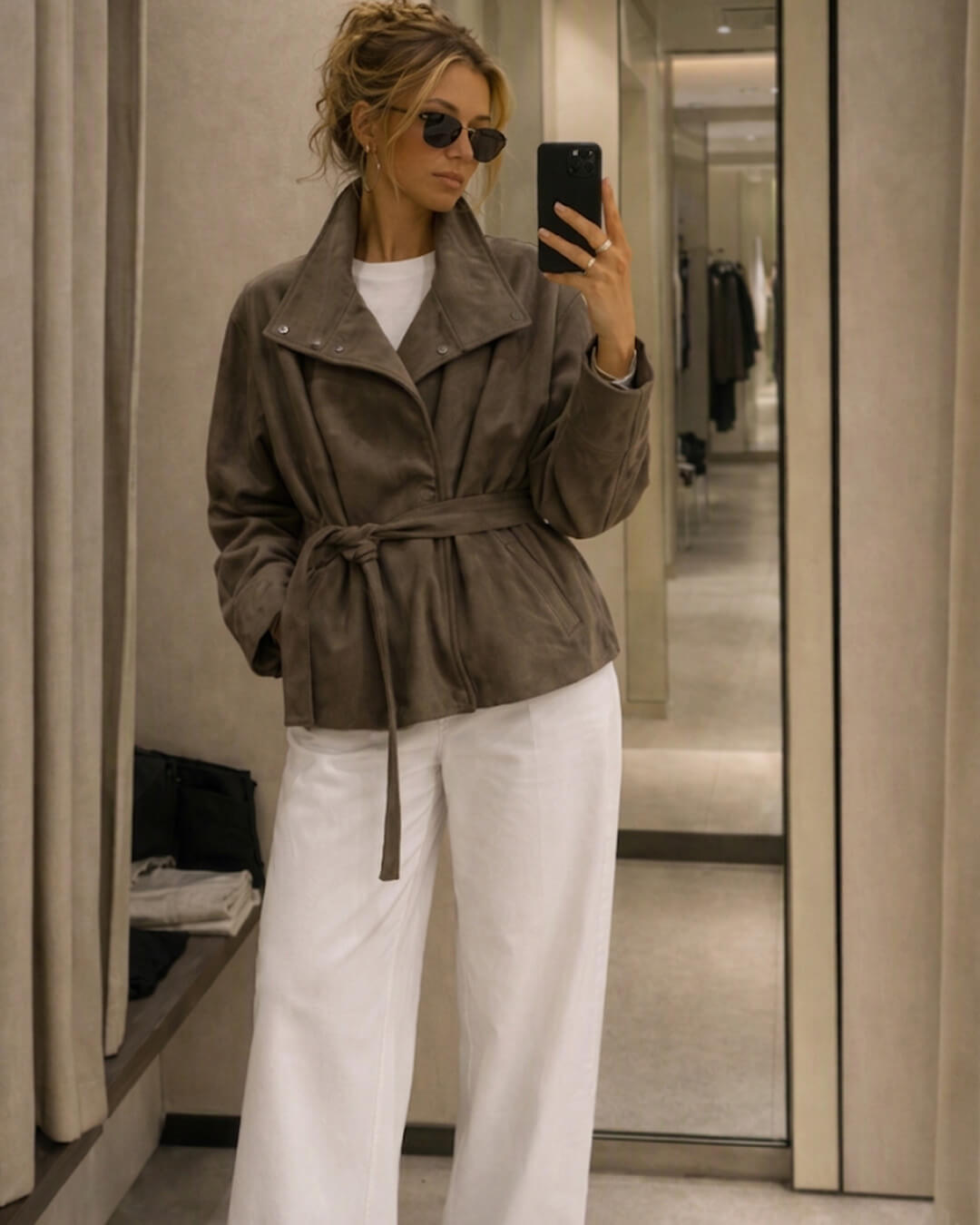 Anna Lace-Up Suede Jacket