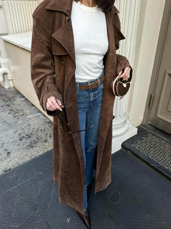 Molly Faux Suede Trench Coat